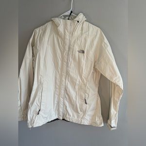 White north face rain jacket